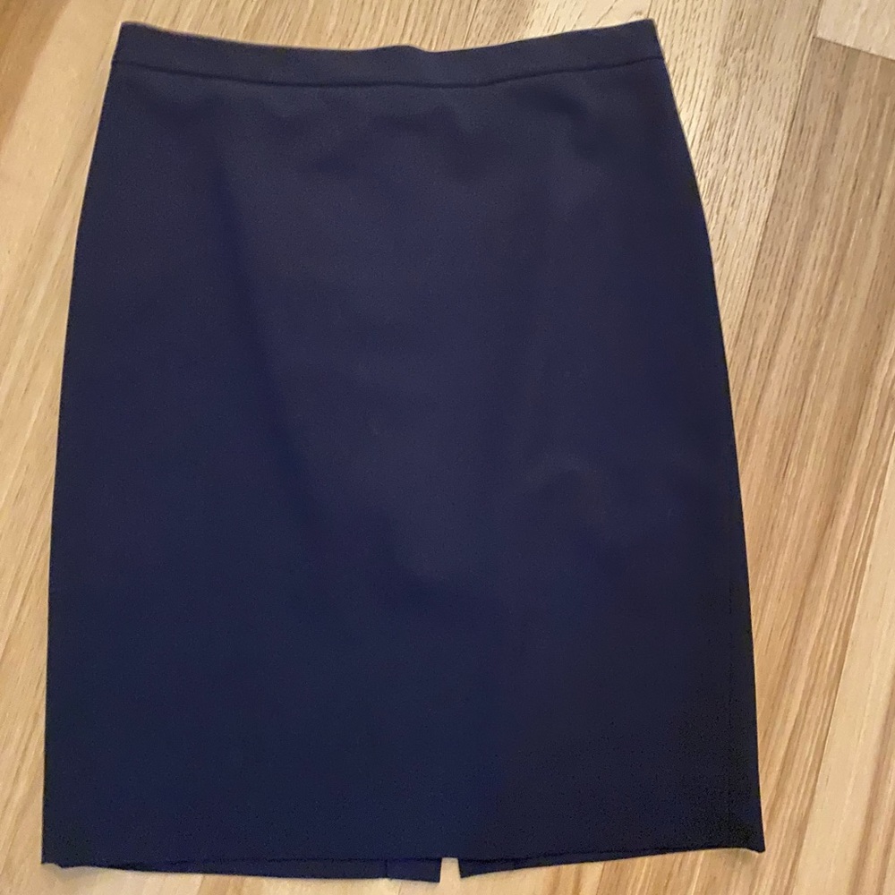 J. Crew Bi-stretch Italian wool pencil skirt navy
